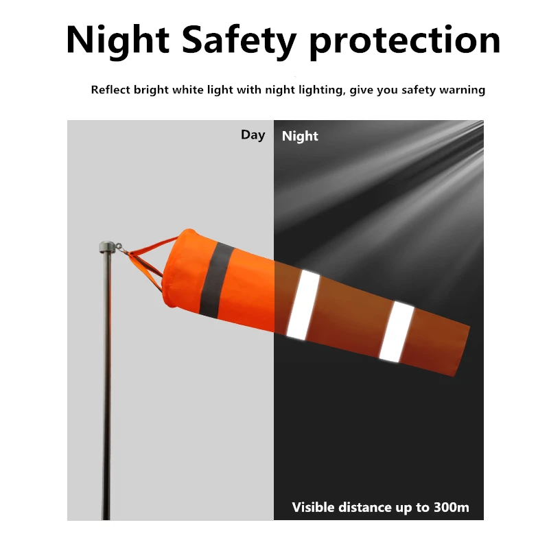ZUJA Reflective Tape Oxford Fabric Windsock High Visibility Wind Cone