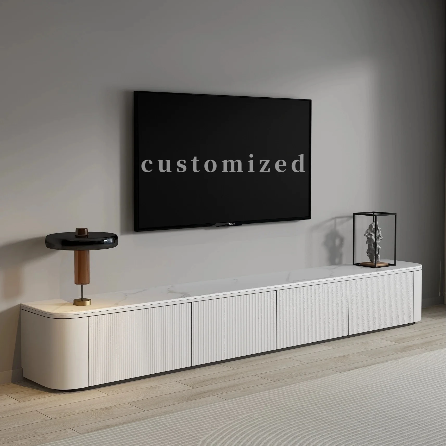 Wholesale Tea Table Modern Tv Stand Cabinet Floor Standing Tv Unit Wooden Tv Bench With Iron Legs For Living Home Furniture