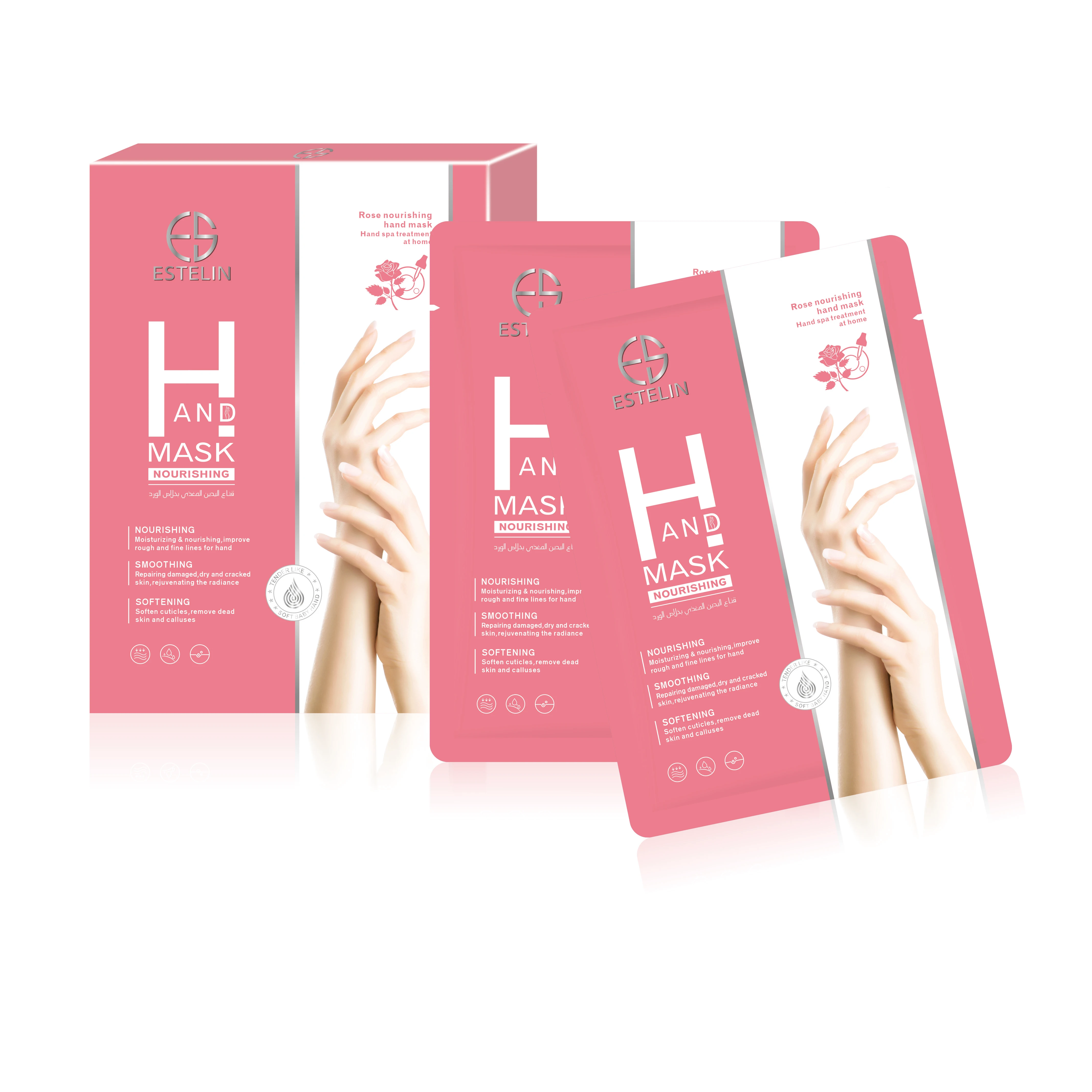 ESTELIN Moisturizing Nourishing Exfoliating Rose Hand Peeling Off Mask Gloves