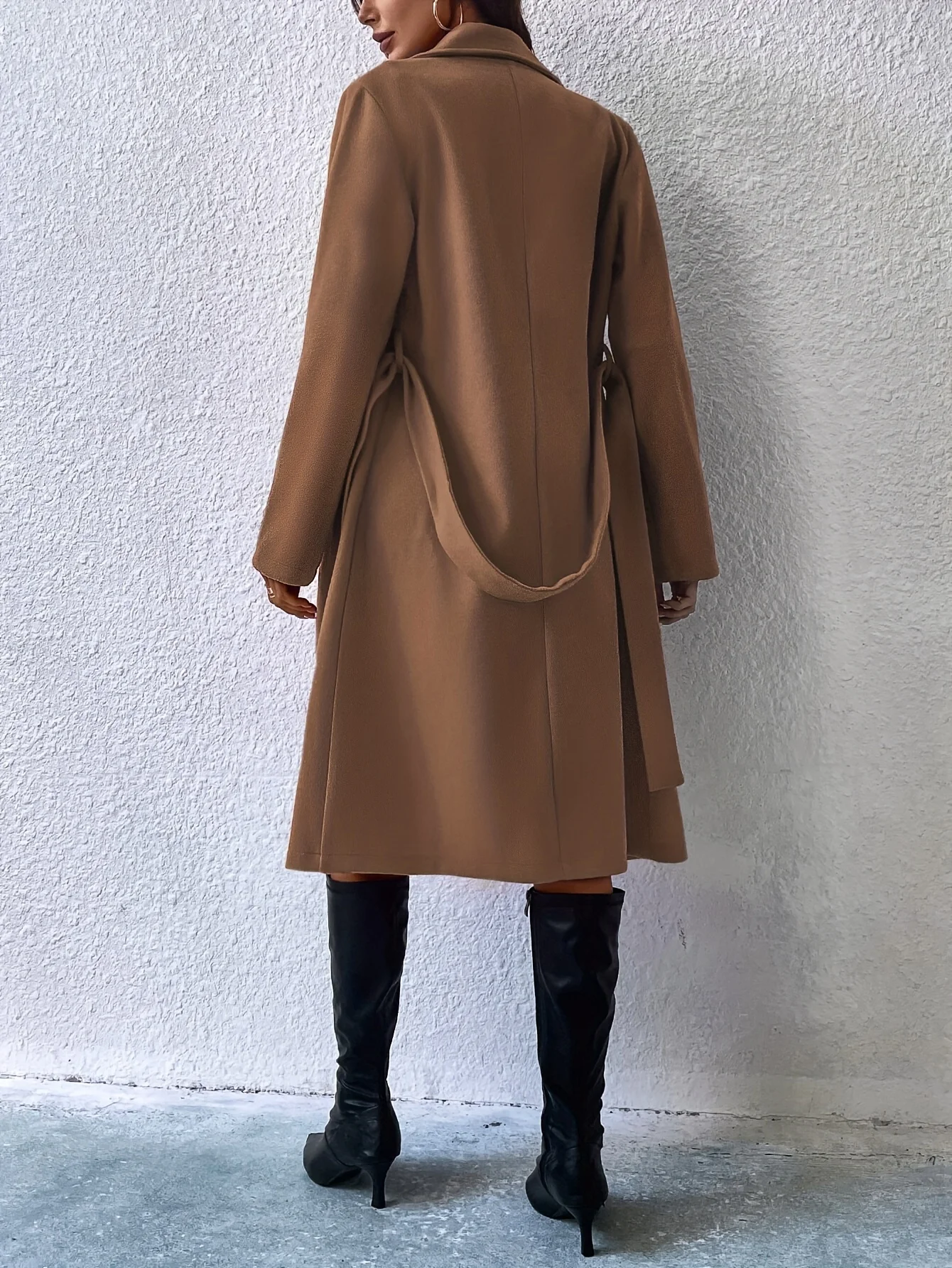 Fall/Winter  Europe and America new style classy fashionable Rope Mid-length coat