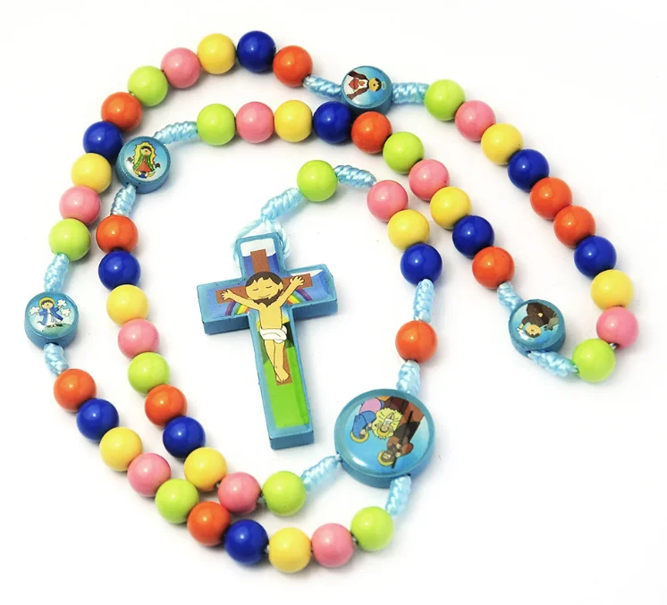 men women kids religious gifts Rosary Necklace handmade catholic cross jesus wooden beads necklace