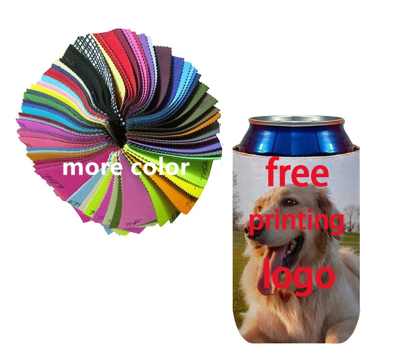 customised beer coolers free printed logo Insulated beer Solid color can cooler Solid neoprene 12 oz standard can cooler