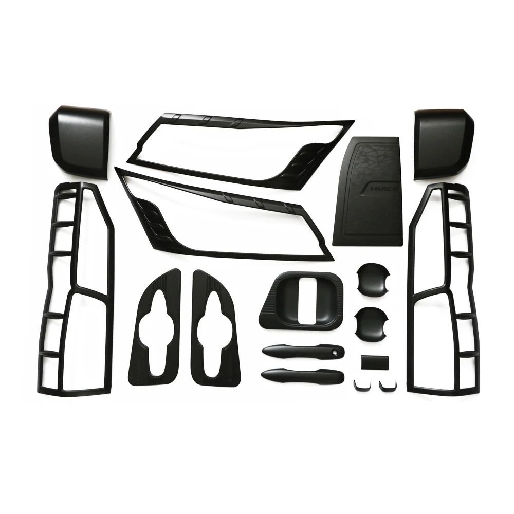 Hot Sale Auto Parts Headlight Tail Light Cover Door Handle Bowl Car Body Kit Garnish Combo Set for Toyota Hiace 2019 Accessories