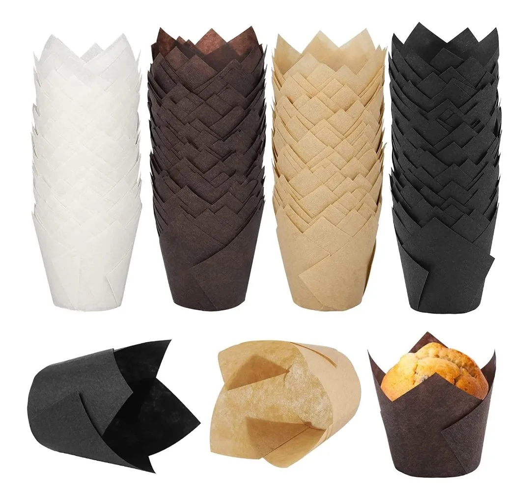 Factory Direct Supply Dessert Decorators Liners Muffin Paper Cups Tulip Cupcake Wrapper For Wholesale