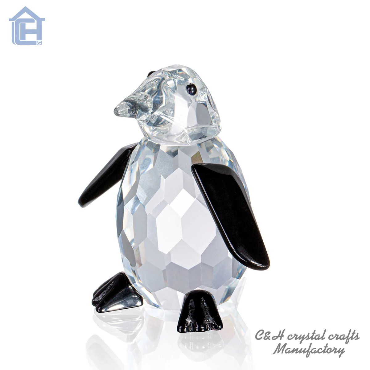 Gleam K9 crystal decorative clear crystal penguin figurines Hand Carved Crystal Animals For Healing and home decor