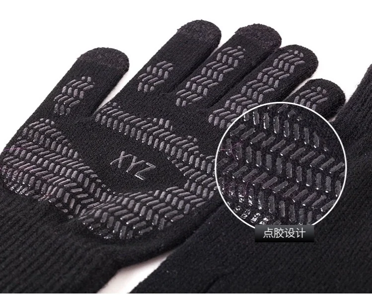 Wholesale Promotion Gift Warm Non-slip Winter Glove Unisex  Knitted Acrylic Winter Glove Winter Touch Screen Gloves
