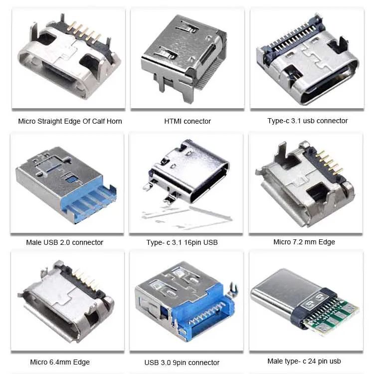 XYFW Free Sample Usb Micro Port Conector Typeab Heavy Plate 5 Pin B Type A Charging Pin Smd/smt Female 5pin Micro USB Connector