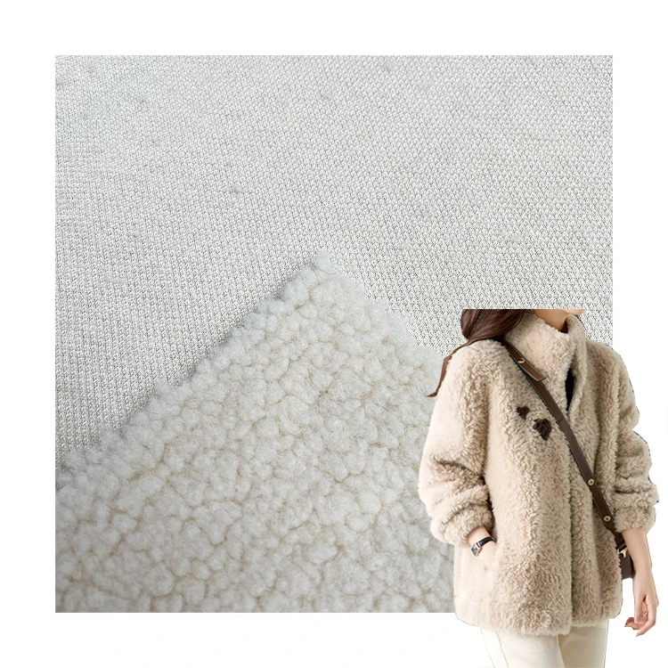 Высокое качество 100% полиэстер трикотажная ткань мягкий искусственный мех для одежды шерпа флисовое пальто