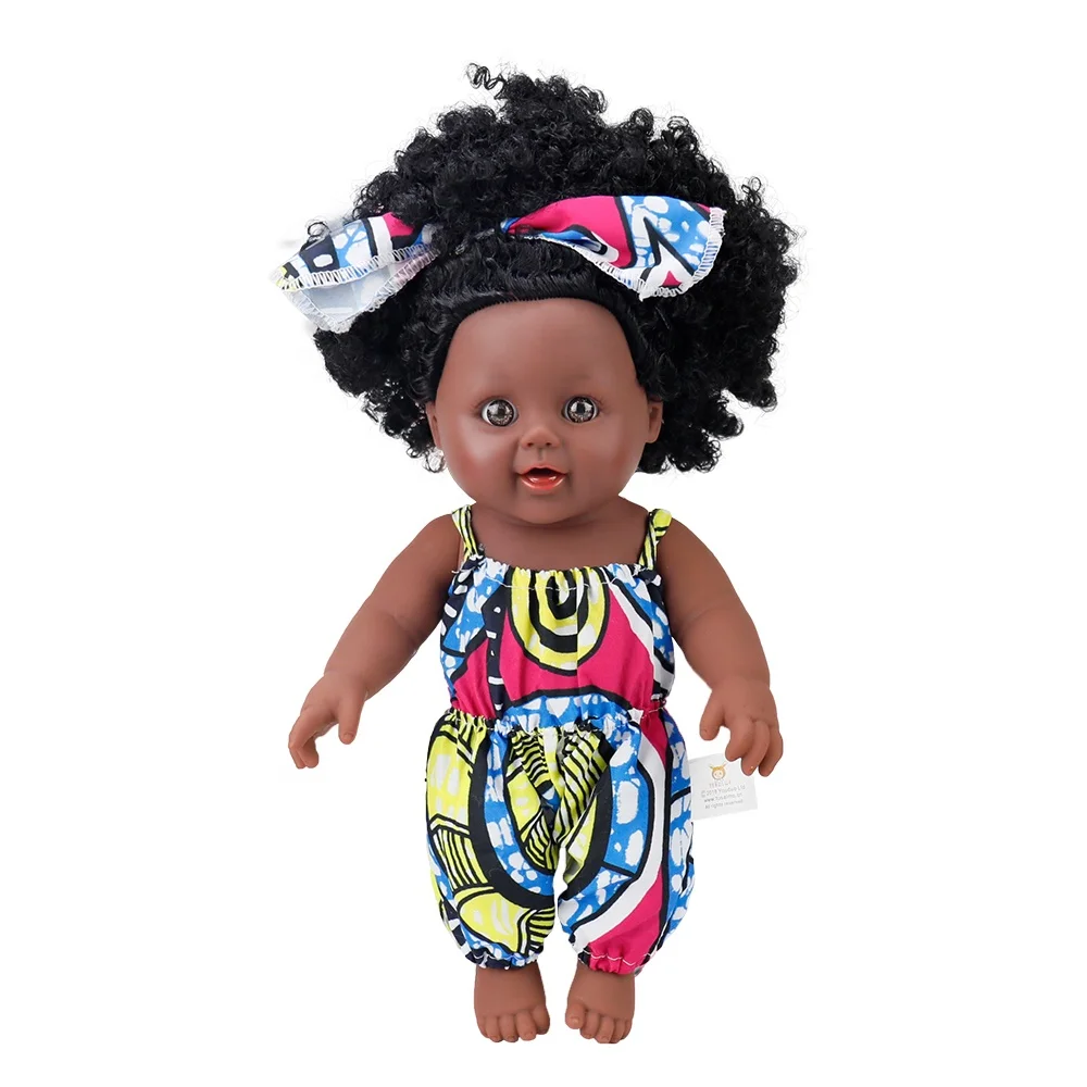 Toy Wholesale Silicone Doll Realistic African Doll Clothes 12 Inch Gift Black Baby Dolls For Kids