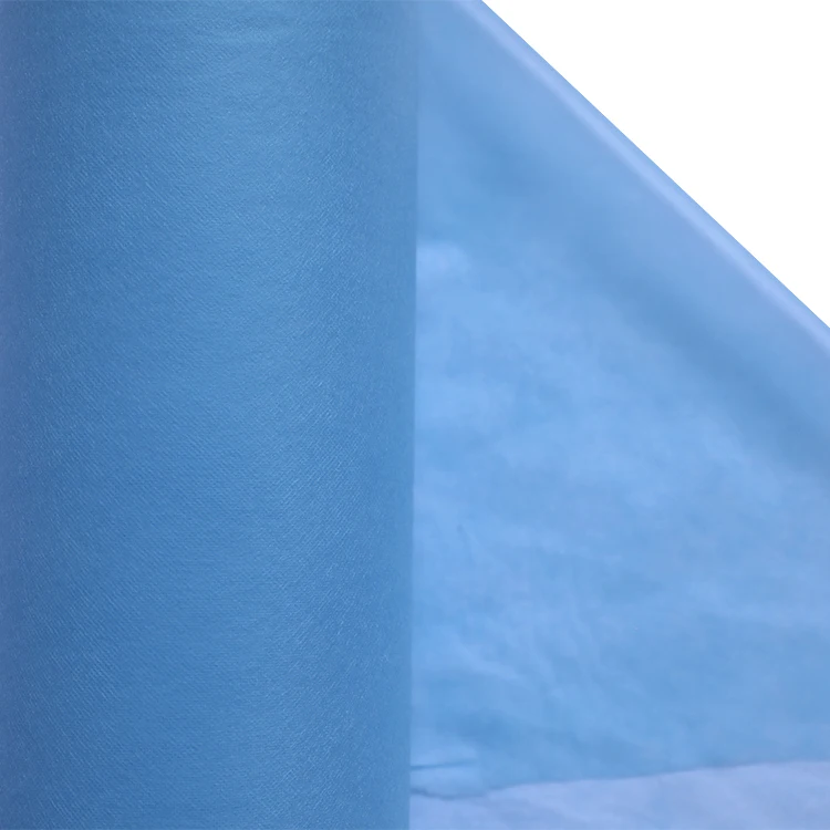 Wholesale Blue pp nonwoven fabric 100% Polypropylene sheet lining cloth Spunbonded  Fabric Roll