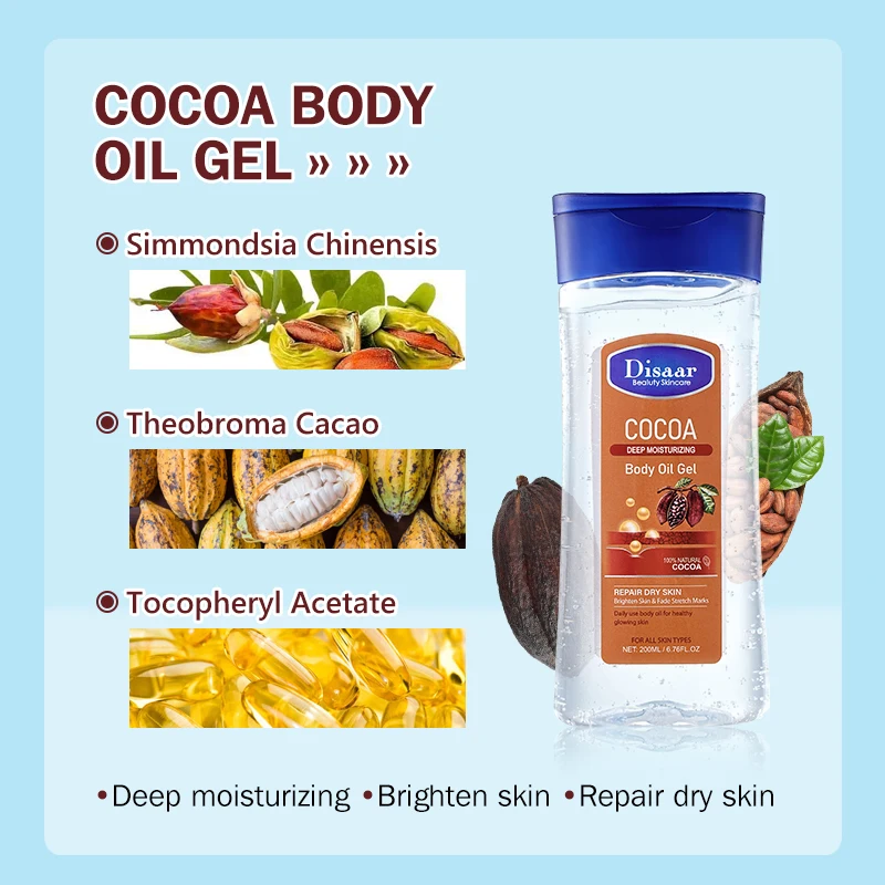 Disaar 100% Natural Body Oil Gel Hot Moisturizing Glowing Skin Body Massage Perfume Oil Gel For Men Women Whole Body Skin Glow