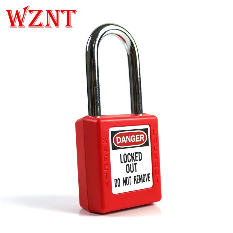 410 Master lock standard Thermoplastic red safety padlock with 38mm tall shackle