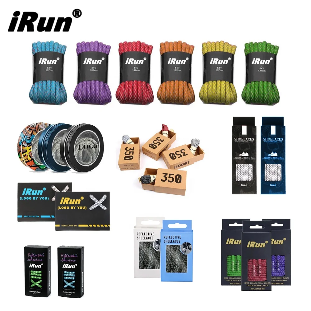 IRun высококачественные Светящиеся в темноте Светоотражающие круглые шнурки 350 для обуви