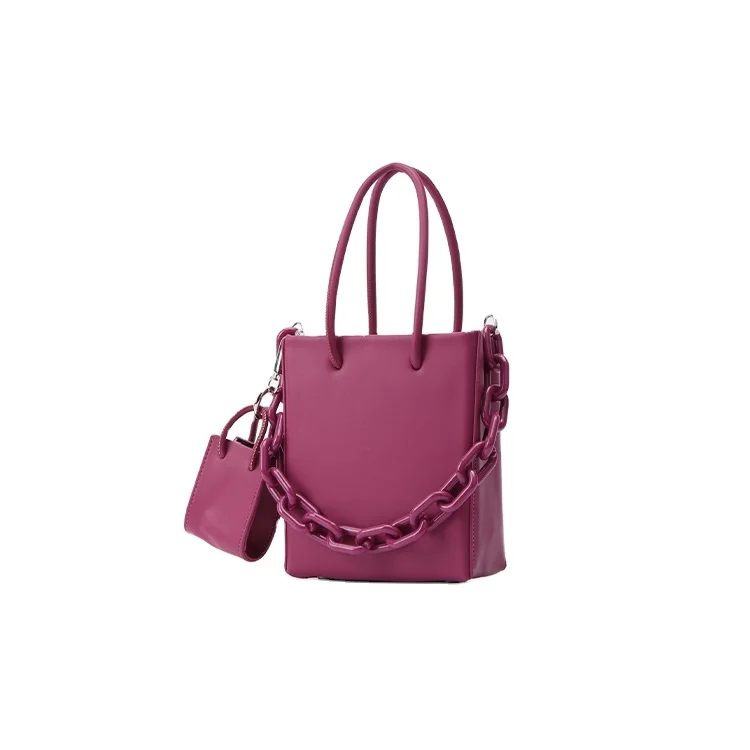 2022 square modern style office tote bag acrylic chain purse shopping women hand bag purple personality sling shoulder handbag
