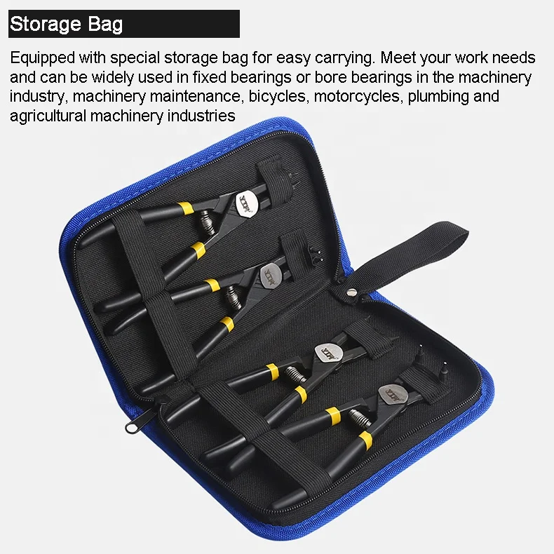 YTH 7inch chromium vanadium steel snap ring pliers circlip pliers Retaining Ring Pliers set