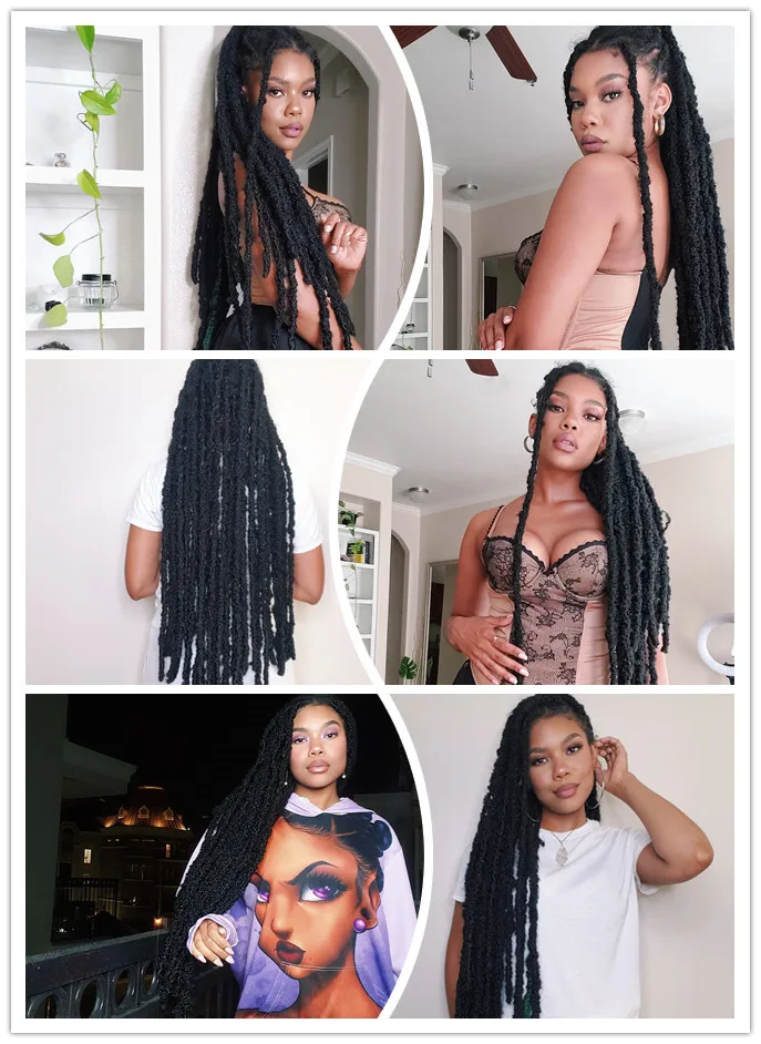 
Noble new style crochet braid hair super long faux locs crochet soft alita braid crochet hair 