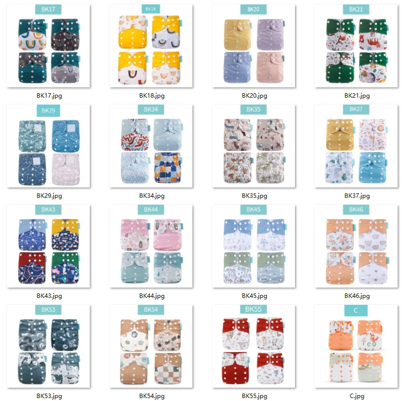 Popular Diapers Baby Reusable Nappies OEM/ODM Animal Pattern Cloth for Babies 3-15kg