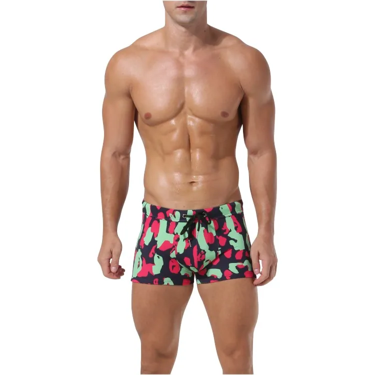 OEM top polyester printed quick dry swim shorts beachwear surfing swimming trunks
