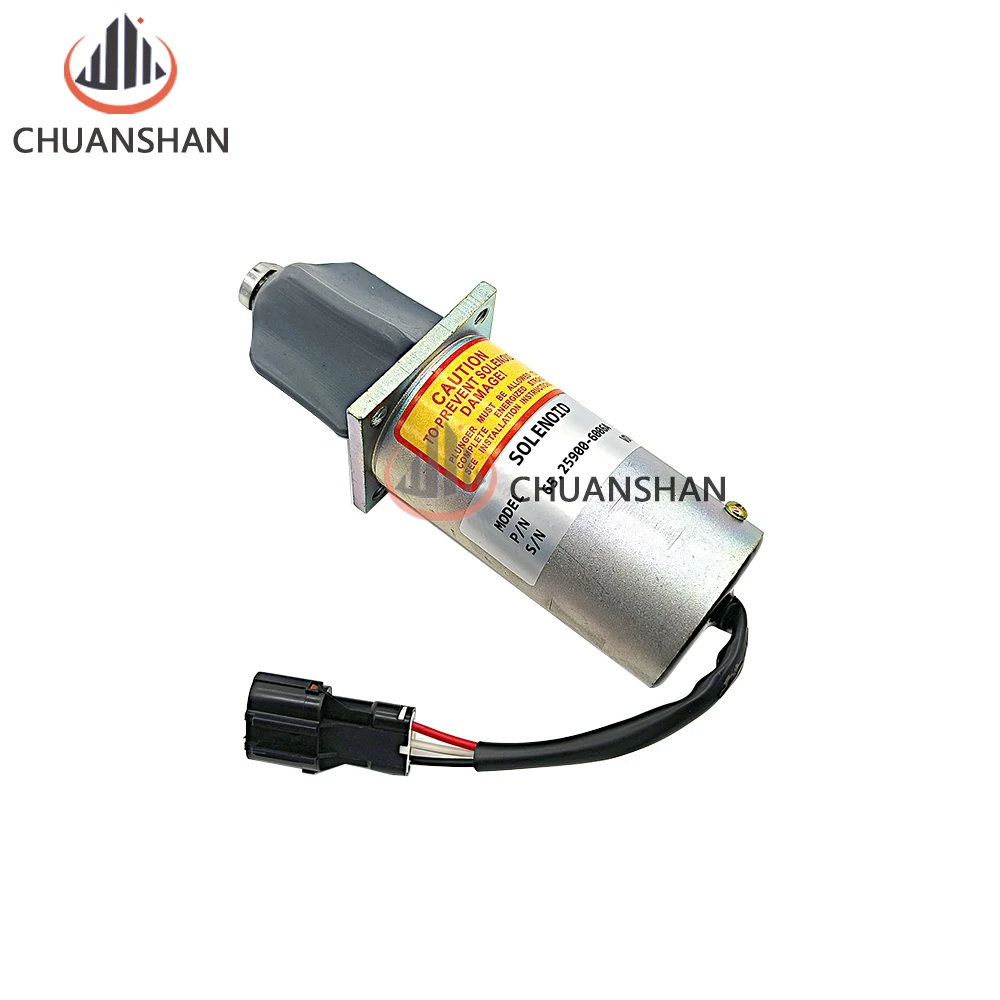 300743-00068 Shutdown Solenoid 24V 65.25900-6006A Compatible with Daewoo Doosan Engine D1146T P158LEP180LE P222LE