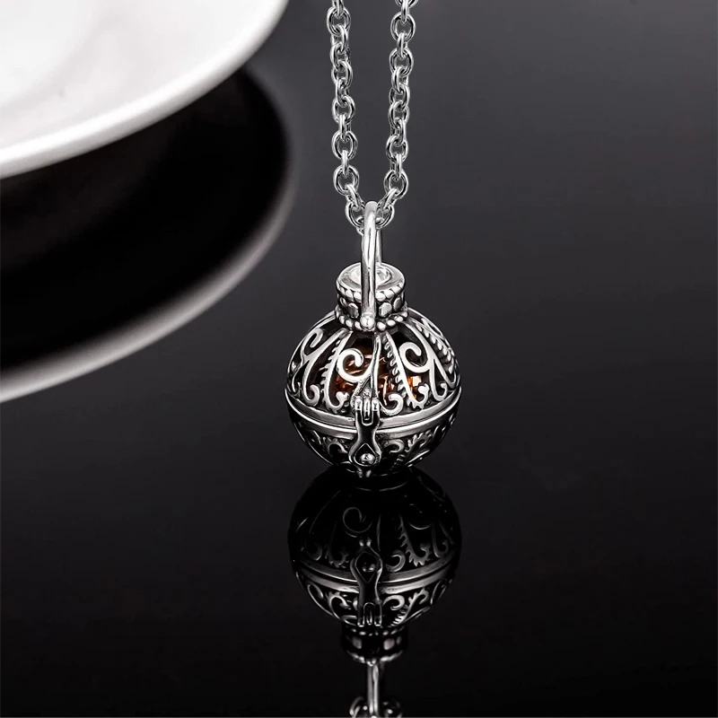 Vintage Hollow Flower Urn Necklace for Ashes Forever in my heart Memorial Locket Pendant Jar Keepsake Cremation Jewelry