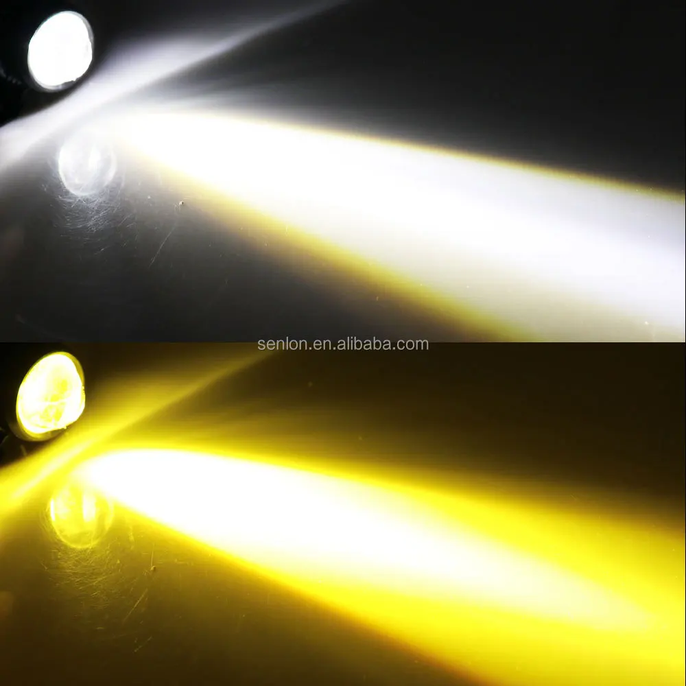 100% Original  Dual Color Yellow White LED Spot Light Tri-model Motorcycle Headlight Hi/Lo Fog Lamp head light motorcycle