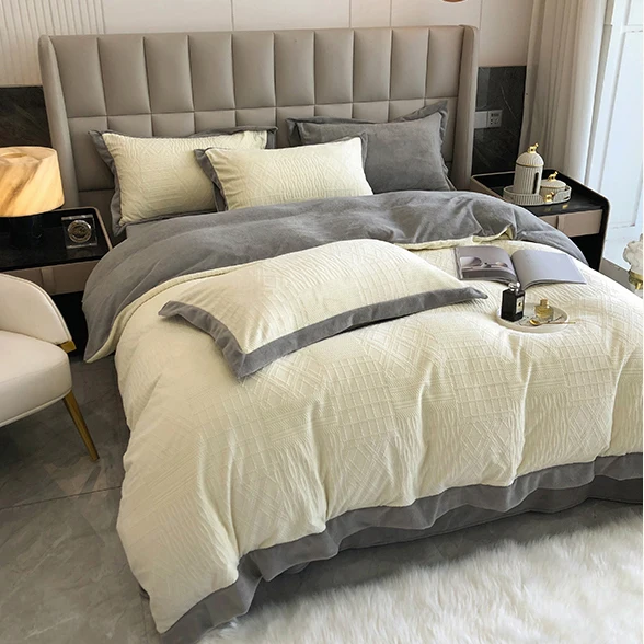 High-End Delicacy Modern Style Soft Comfortable Nature Custom Cotton Duvet Cover Bed Sheet Set