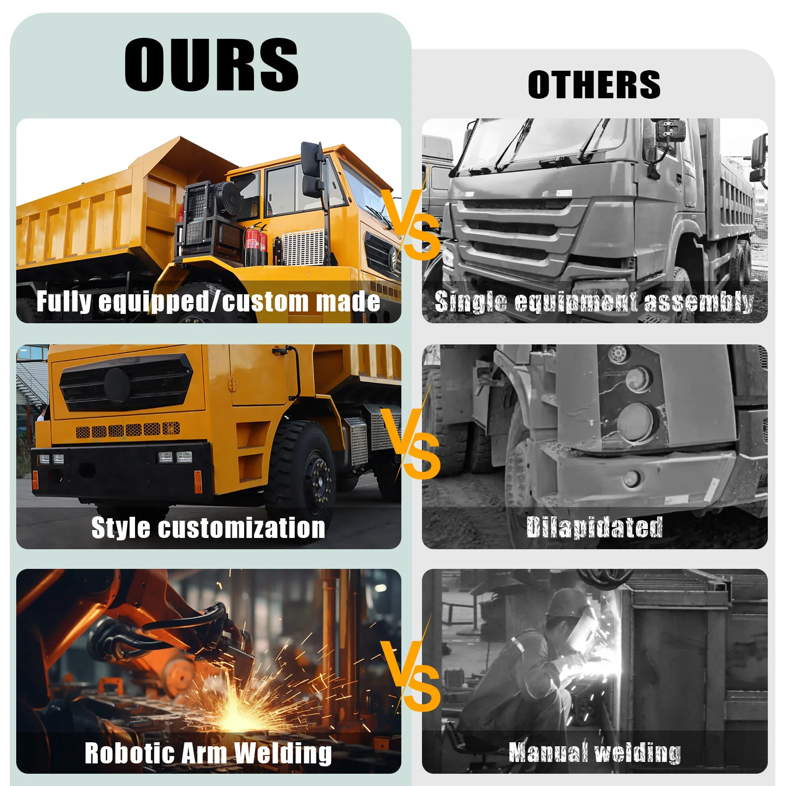 6x4 dump truck strong horsepower Cummins engine 35 tons design mining dump truck