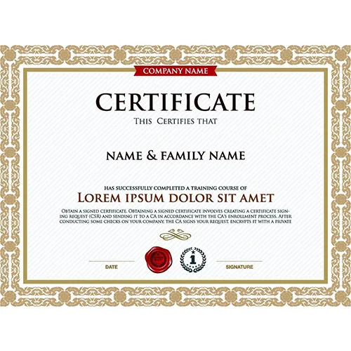 Security Certificate University certificate Printing Custom make Security Paper
