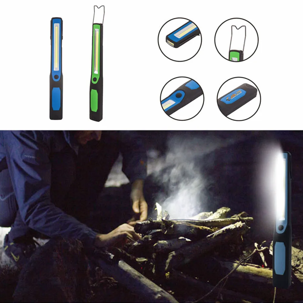 Portable COB Slim Work Light with Hook and 3 Magnets, Dimmable Working Light Handheld Inspection Lamp for Car Repairing