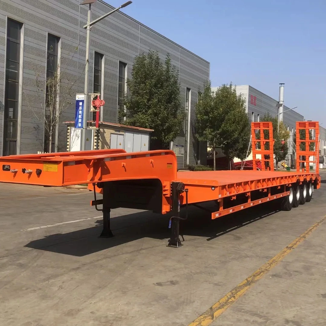 Транспортное средство освоить новые 3 осевой 60т-100 тонн lowboy полуприцеп низкорамный прицеп