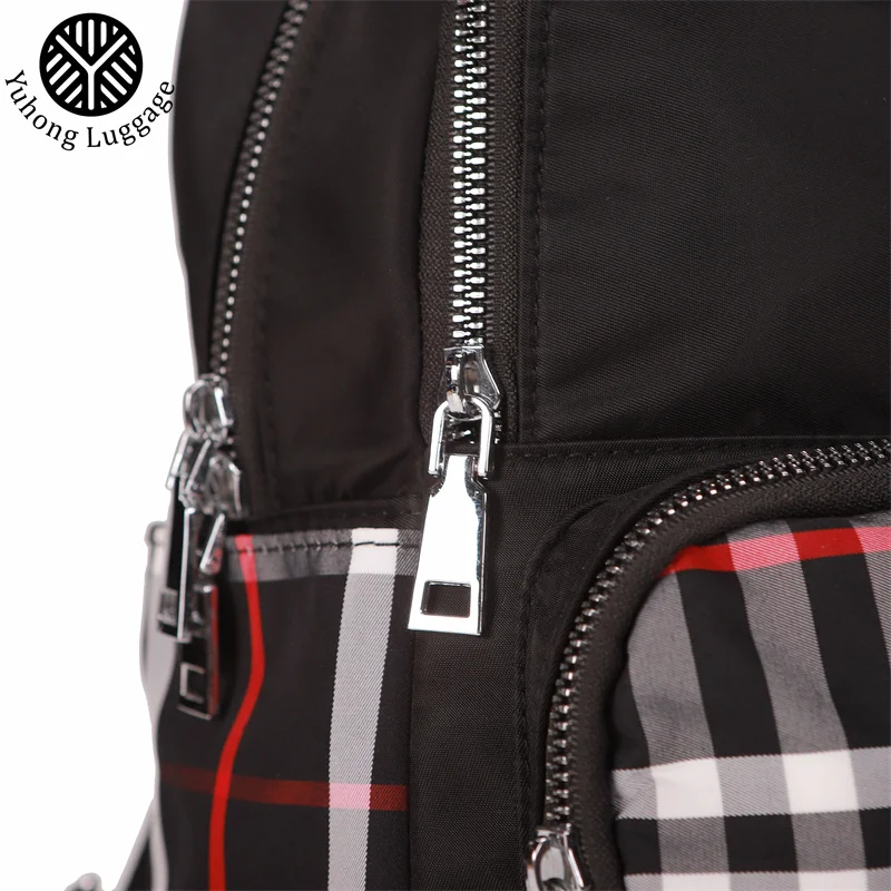 Yuhong  Korea Style Woman Casual Large Capacity backpack Popular College Backpack Stylish Custom Grid Nylon Student Backpack