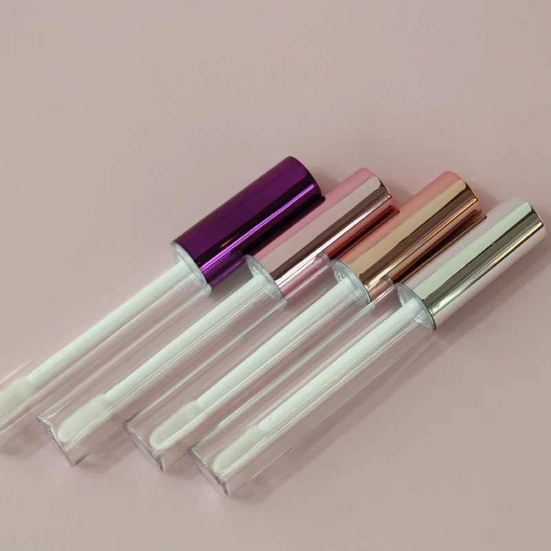 Пурпурный блеск для губ контейнер тюбик с индивидуальным логотипом прозрачная жидкая упаковка розовая блеска косметика