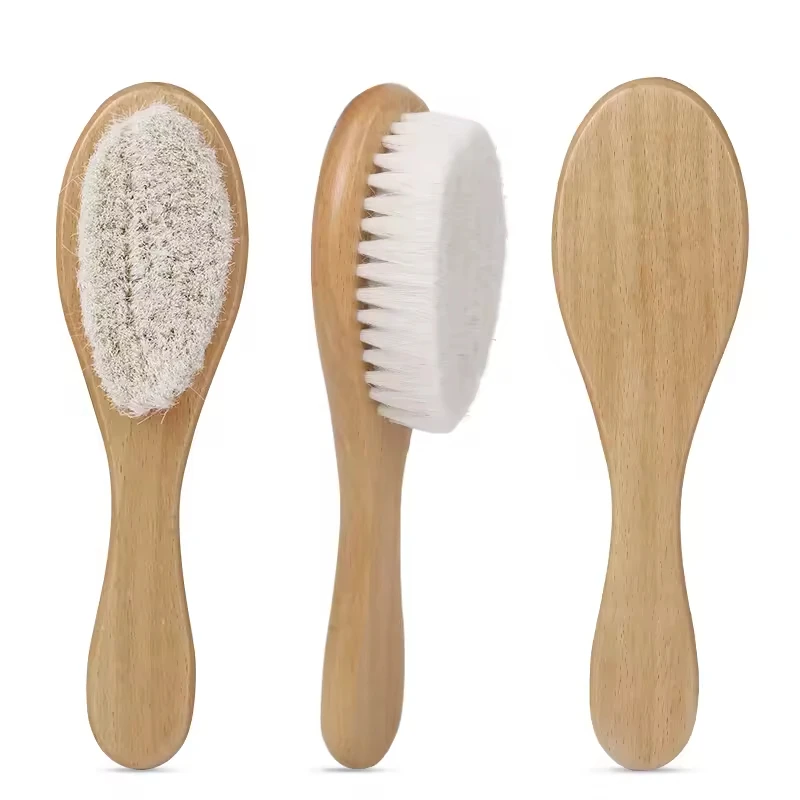 Hot Selling Good Quality Soft Bristles Hair brush Wooden Bristle Comb Wooden Baby Hair Brush For Newborns Massager