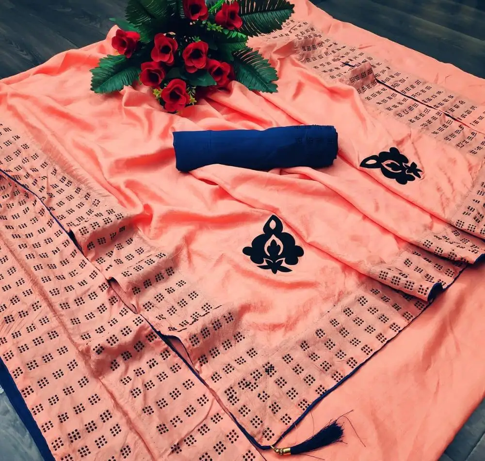 Very beautiful casual wear banarasi silk stone work Sari with blouse piece indian women wear low price wholesale surat.