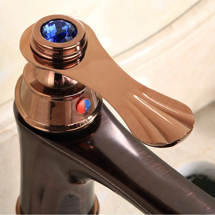 yile single handle brass bathroom faucet with jade