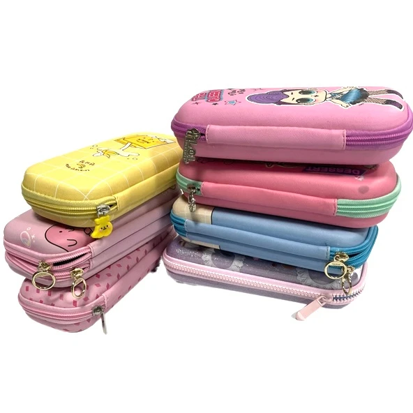 Factory Custom Fashionable Cute Cartoon 3d Stationery Storage Box Large Capacity Three-dimensional Square Waterproof Student Pen