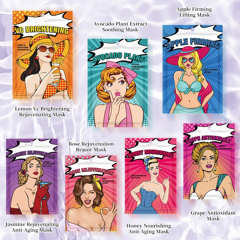 Beauty Sheet Face Vitamin C Whitening Anit Aging Moisturizing Acne Hydrating Skin Care Facial Mask