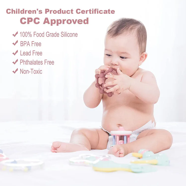 Food-Grade Silicone Baby Teether Textured Sensory Balls Teething Toy Non-Toxic Silicone Sensory Chew Toys