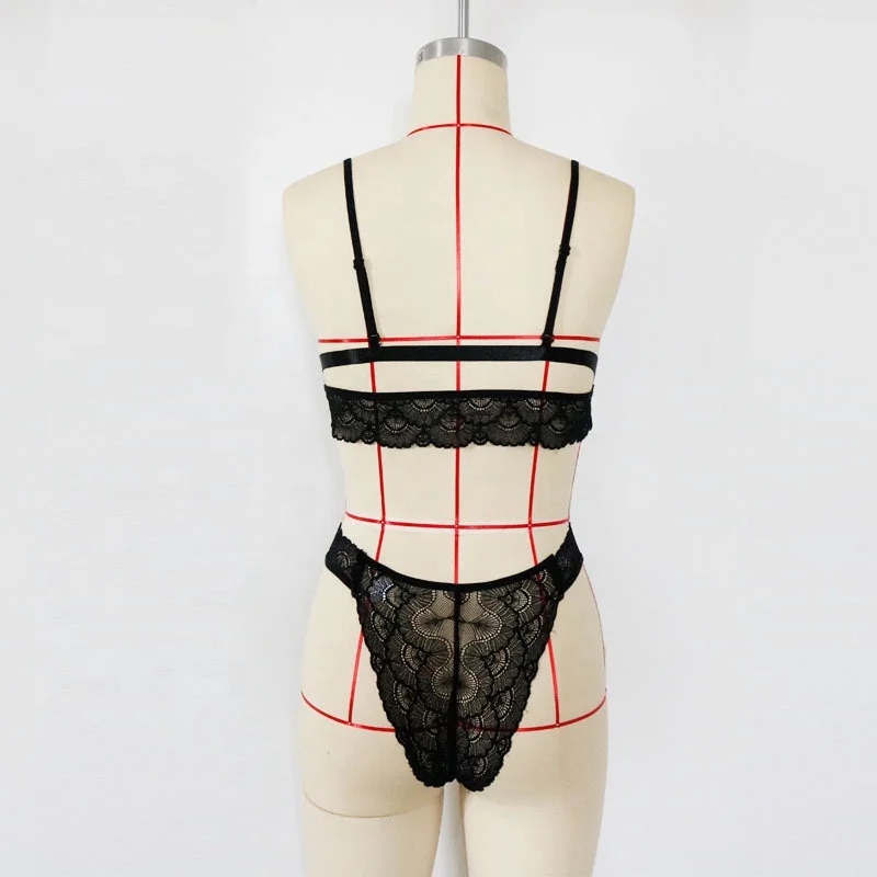
Transparent High Quality Two Piece Set Fashion Show Sexy Erotic Wholesale Lingerie 