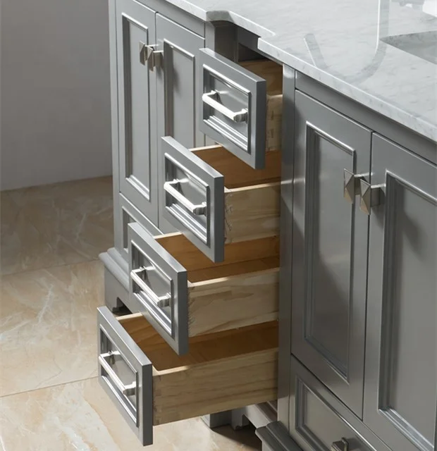 Vietnam Factory Homedee Vietnam vanity wooden panel bathroom cabinet units with mirror