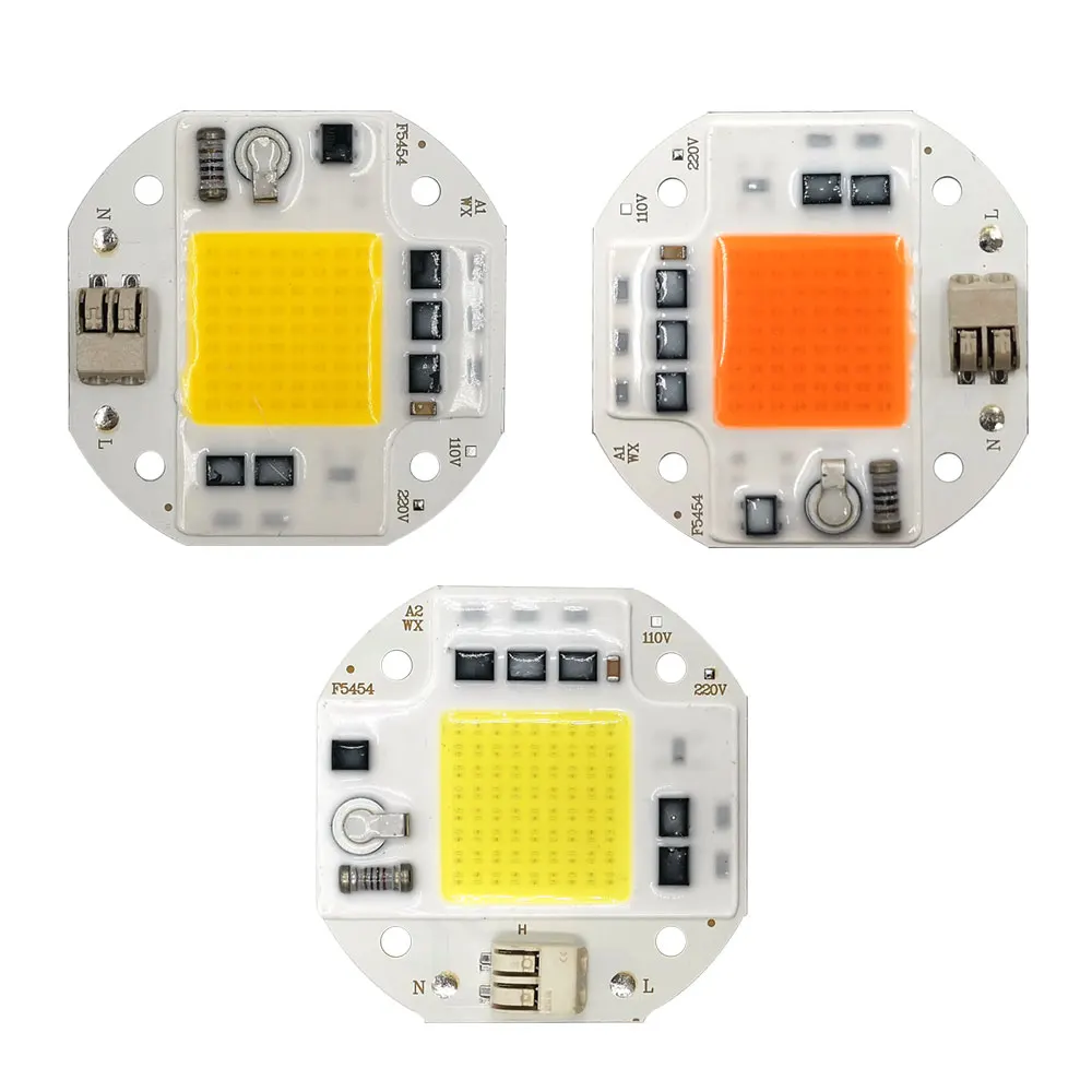 AC водителя COB светодиодный чип 380-840nm полный спектр лампа для растений 110V 220V монтажа методом перевернутого кристалла Светодиодный модуль 20 Вт 30 50 ручная сборка прожекторов