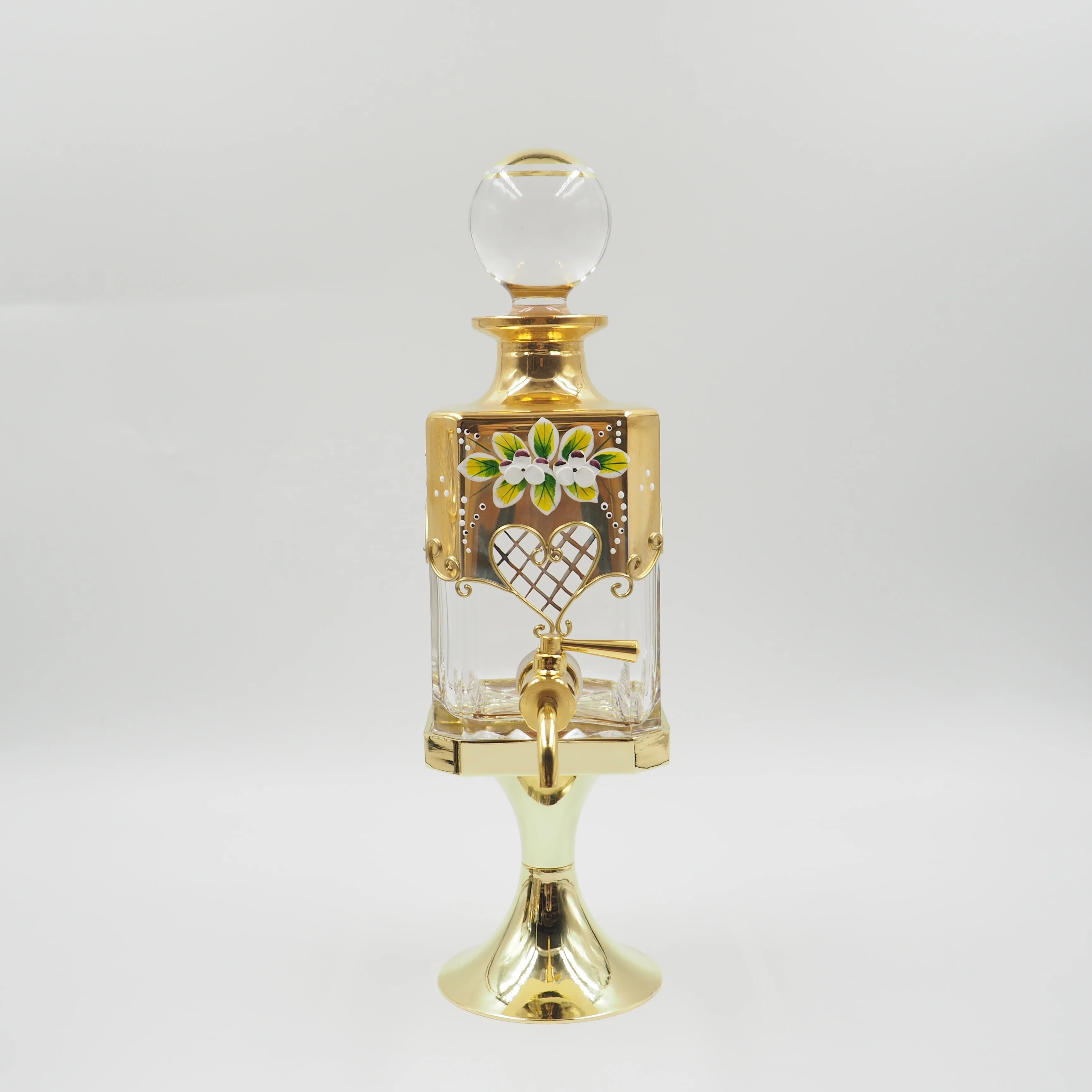 450ml arabic dubai attar oil glass bottle decanter with tap