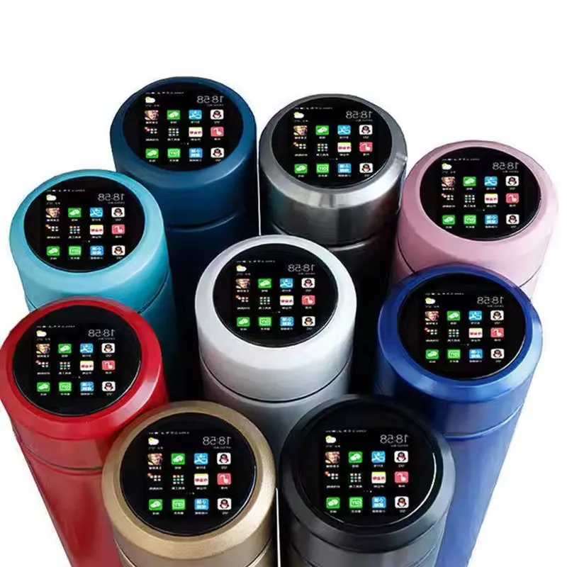 Smart Outdoor Travel Drinkware 500ml Stainless Steel Vacuum Bottle Gym Office Adults Direct Drinking Electronic Application