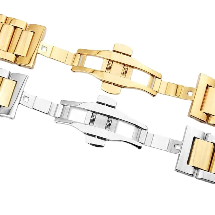 
22mm luxury shining Surface Stainless Steel smart Wrist solid Watch strap for smart watch band 