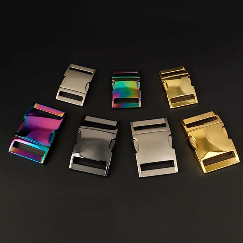 High Quality In stock Custom Color Metal Dog Collar Accessories 15mm Quick side release buckle for pet collar metal hardware