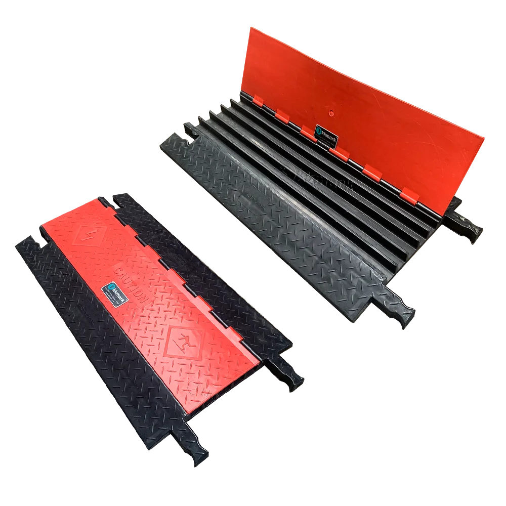 Kkmark Black Yellow Orange Speed Bumps Hose Cable Protectors Cover 5 Channel Low Profile Rubber Cable Ramps