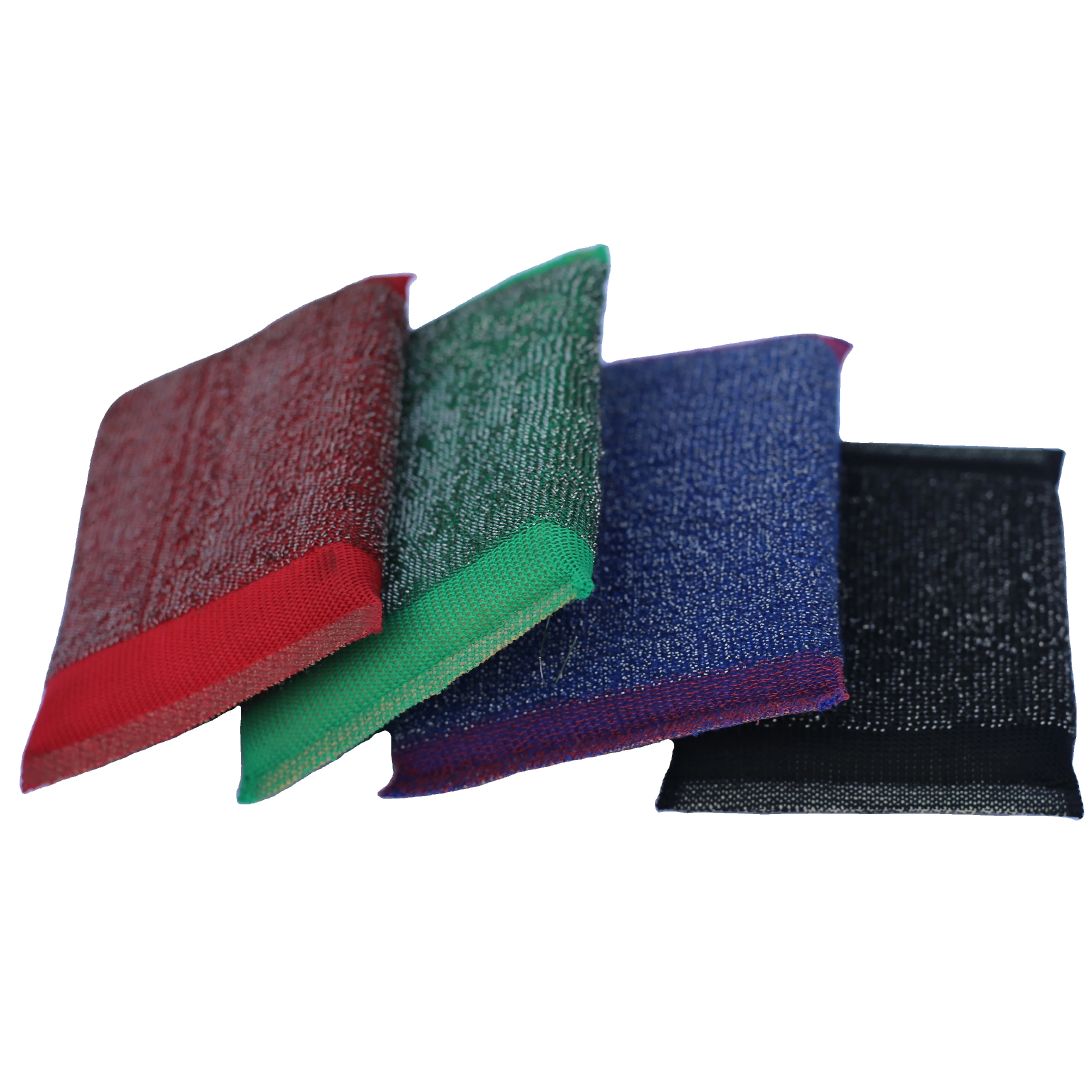 kitchen cleaning wire inside fabric scrub cloth steel wire mesh scallion cloth sponge pad