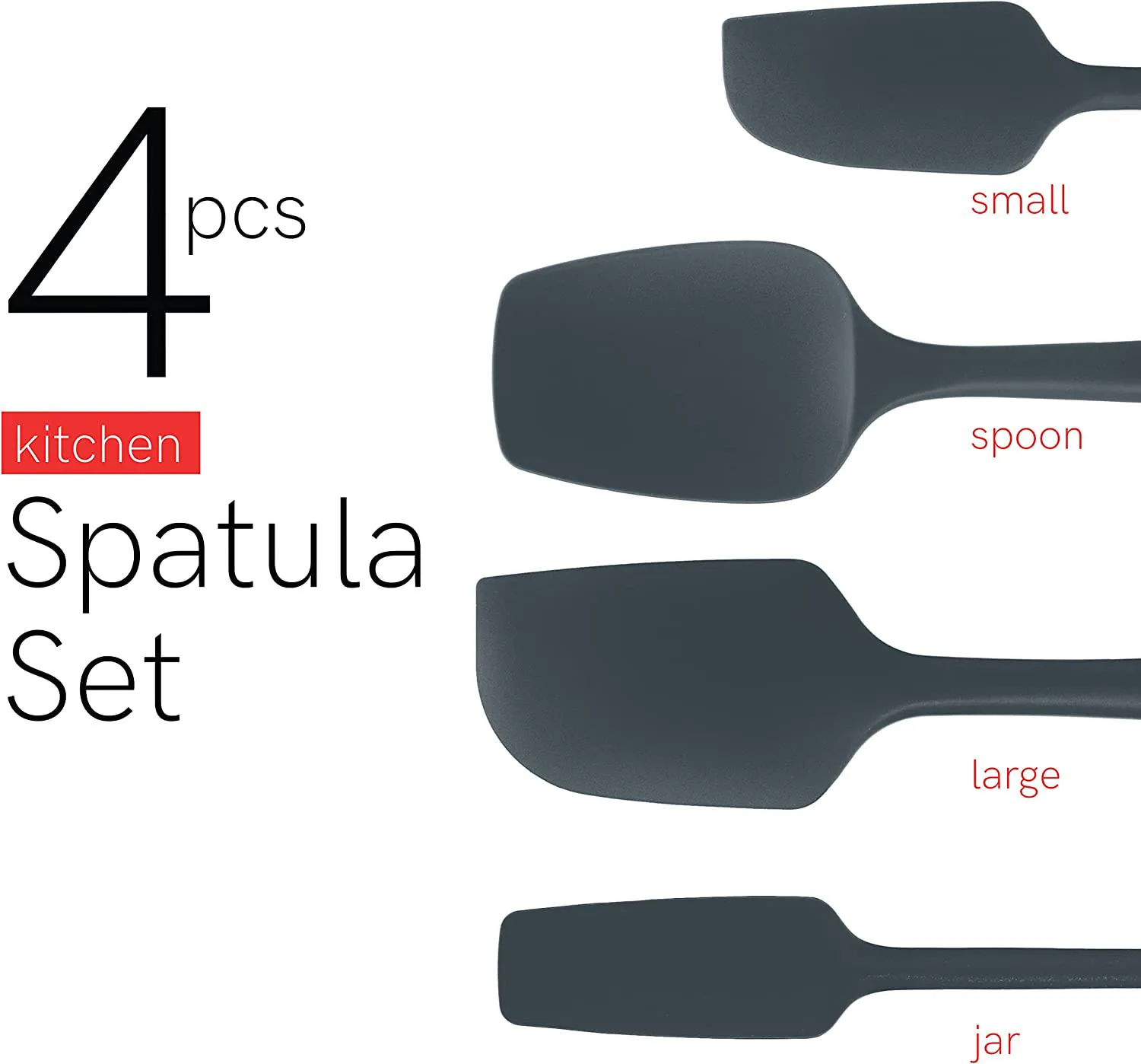 Heat Resistant Multi Colors Home Kitchen Trowel Bowl Mixers Non Stick 4 Pieces Silicone Cake Baking Cooking Spatula Set