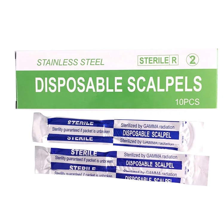 CE certificate Disposable sterile surgical scalpel #15, surgical dental scalpel with plastic/stainless steel handle