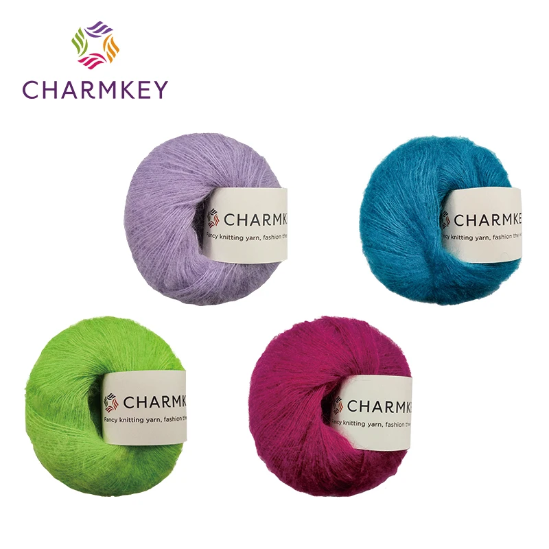 Charmkey Высококачественная новая 50 г 20% шерстяная 50% акриловая модная мохеровая пряжа для ручного вязания и крючком